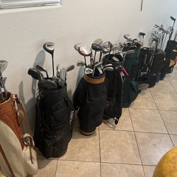 9 Bag Golf With 8 Gol Clubs Each Bag 