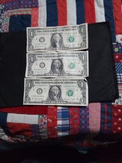 🇺🇸 "A Set of # 3 Note."($ 1 Note=2-(2021/1-(2013) Serial Number Out Alignment.