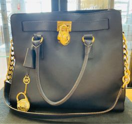 Michael Kors Hamilton Navy Saffiano Leather Tote