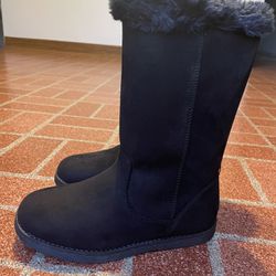 Girls Black Boots Size 2