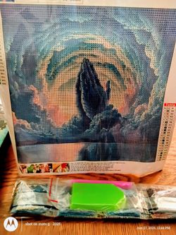 Praying hands in the clouds diamond painting complete kit