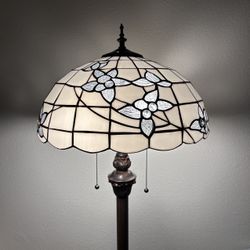 Tiffany Style Floor Lamp White Stained Glass Flower 64"H*16"W*16"D