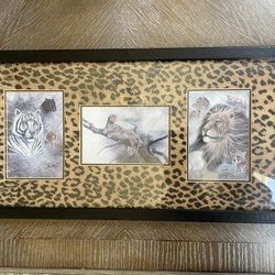  Leopard & Lion Decor Set + Leopard Fringe Curtain