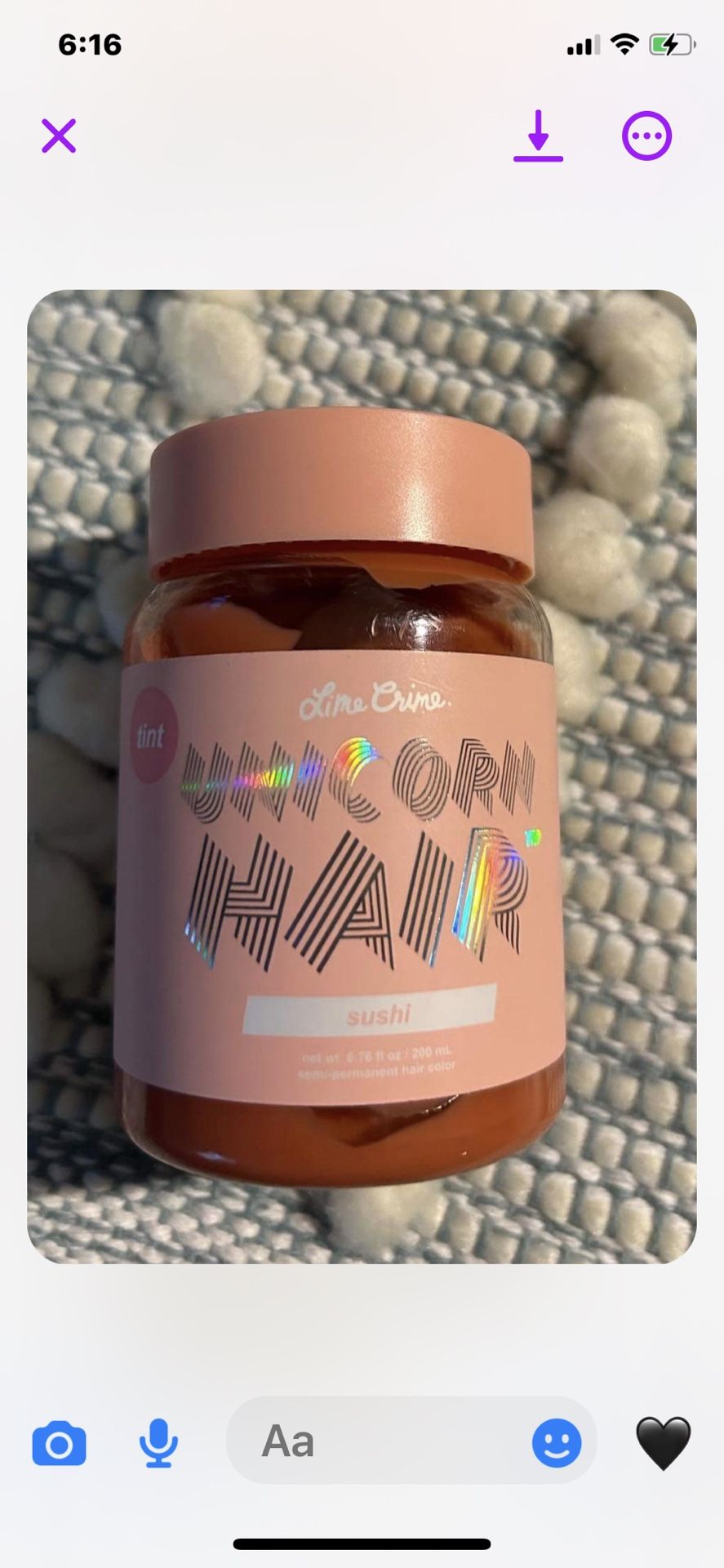 Lime Crime Unicorn Hair Full Coverage Semi Permanent - 6.76oz Neon Peach 🍑