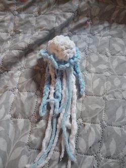 Blue And White Jellyfish Handmade Crochet