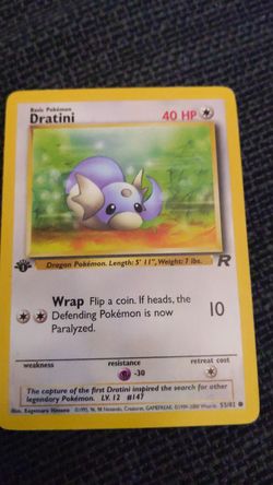 Dratini pokemon card (original series)