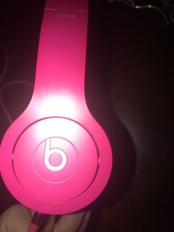 Pink beats head phones