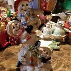Christmas Snowman Candle Holder