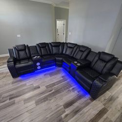 Seccional Reclinable Led Electrico 