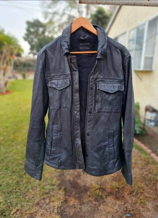 Men's Vintage Leather Jacket Xl All Saints