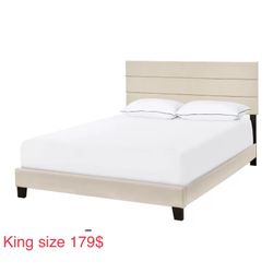 King Platform Bed New In Box. Mattress And Deliver Abailable But Not Included.