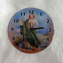 St Jude  Wall Clock | San Judas Clock | Catholic Saint Clock | 