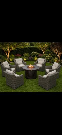 Patio furniture set with Fire pit