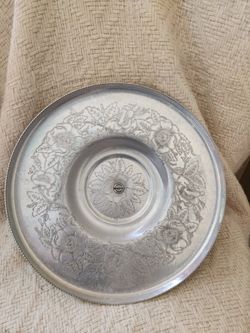 Wilson Specialties Co. LLC Hand Wrought Aluminum Lazy Suzan With Floral Engraving