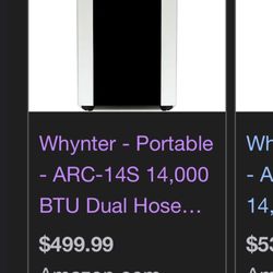 Slightly Used A/C Unit- Whynter (missing Remote)