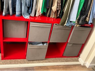 Red 8 cube storage organizer