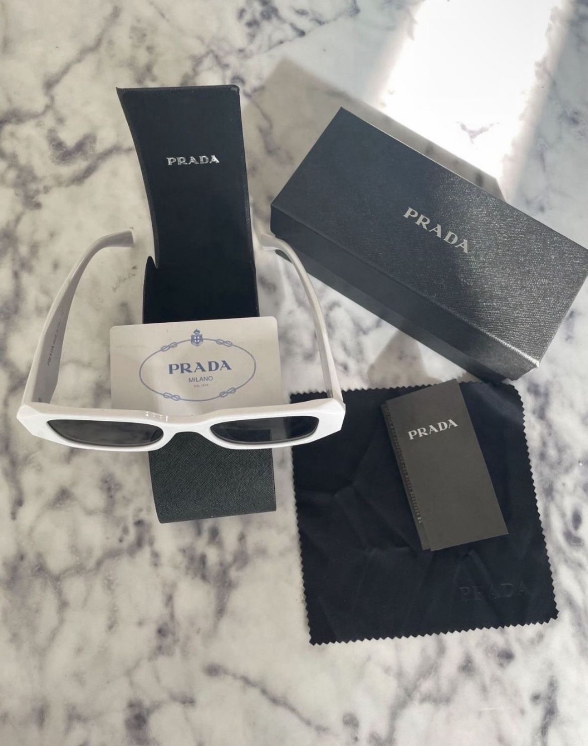 White Prada sunglasses