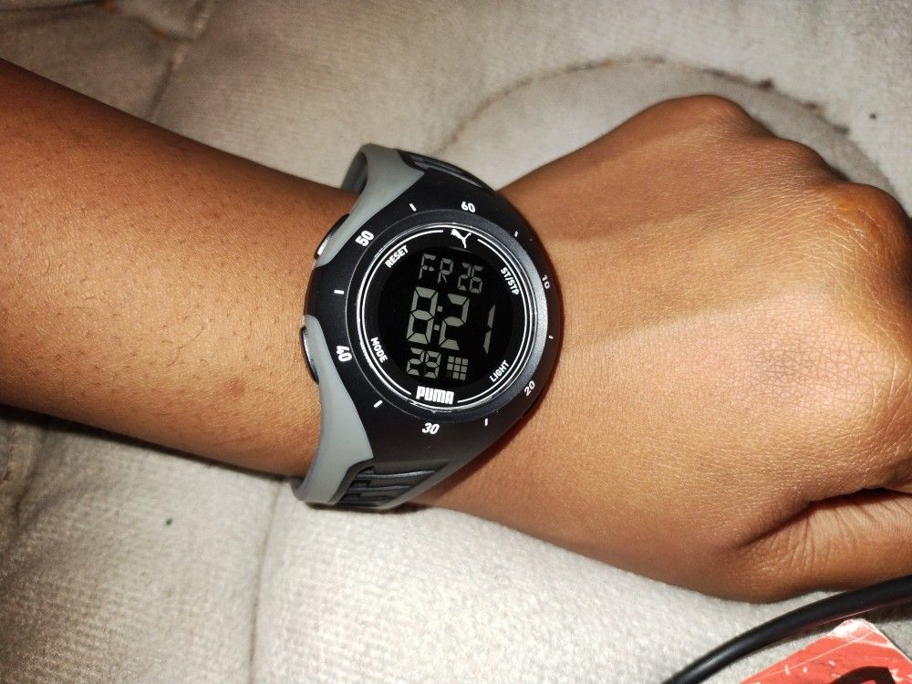 PUMA P6011 Digital Black Polyurethane Watch