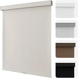 Joydeco 100% Blackout Roller Shades Cordless Blinds for Windows, Free-Stop Shades, UV Protection, Natural Woven Blinds for Home and Office, Light-Proo
