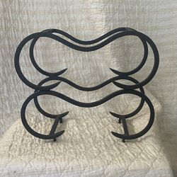 Midcentury Modern Brutalist  Wrought-iron wine rack