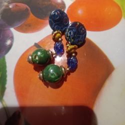 Green And Blue Earrings 