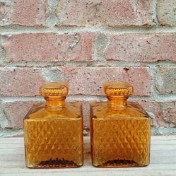 Vintage Amber Glass Decanters