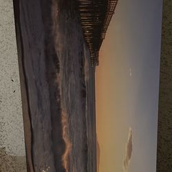 Canvas art of pier and ocean