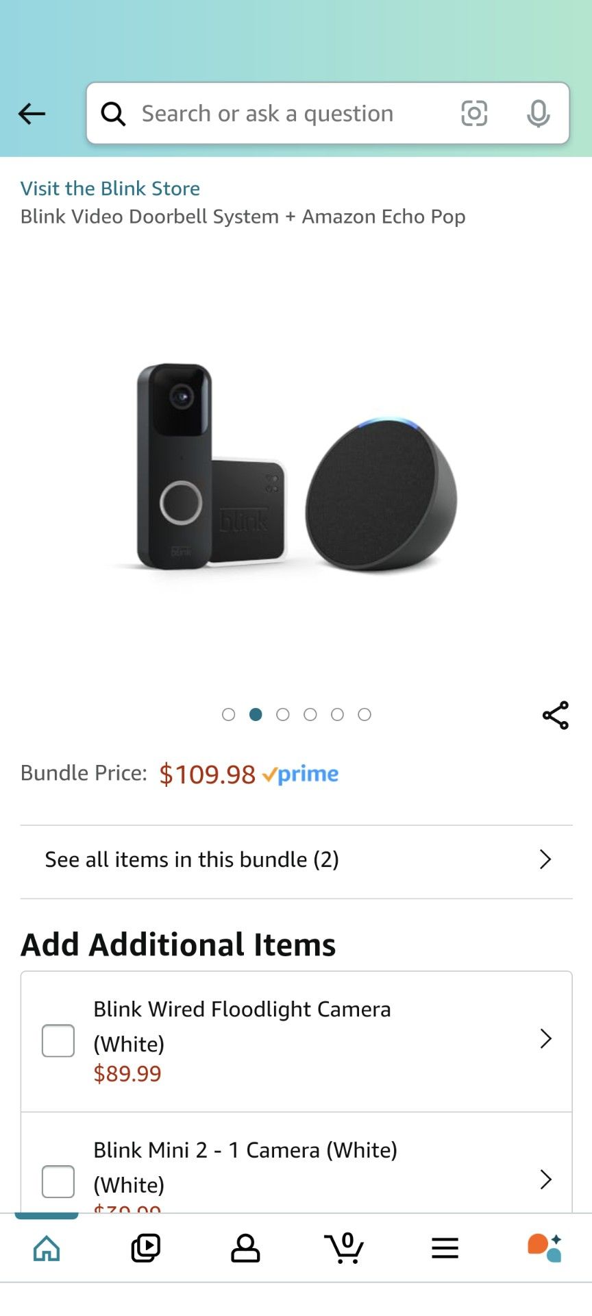 Blink Video Doorbell System & Echo Pop Bundle New.