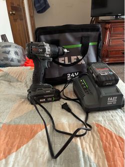 Flex 24V Power Drill with extra lithium Battery and 160 watt fast charger