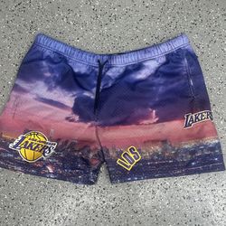 LA Lakers shorts some messed up designs on short size xl open to offers
