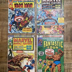 Marvel Double Feature #1, 2, 5 + 1(1973) Captain America Iron Man Comic