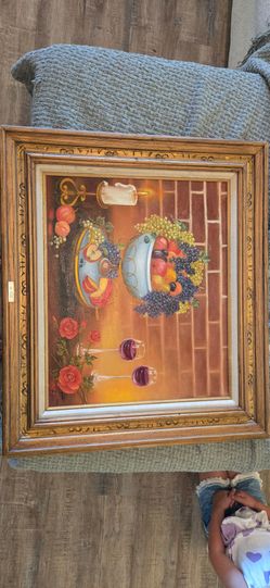 Vintage original oil painting DeVoe