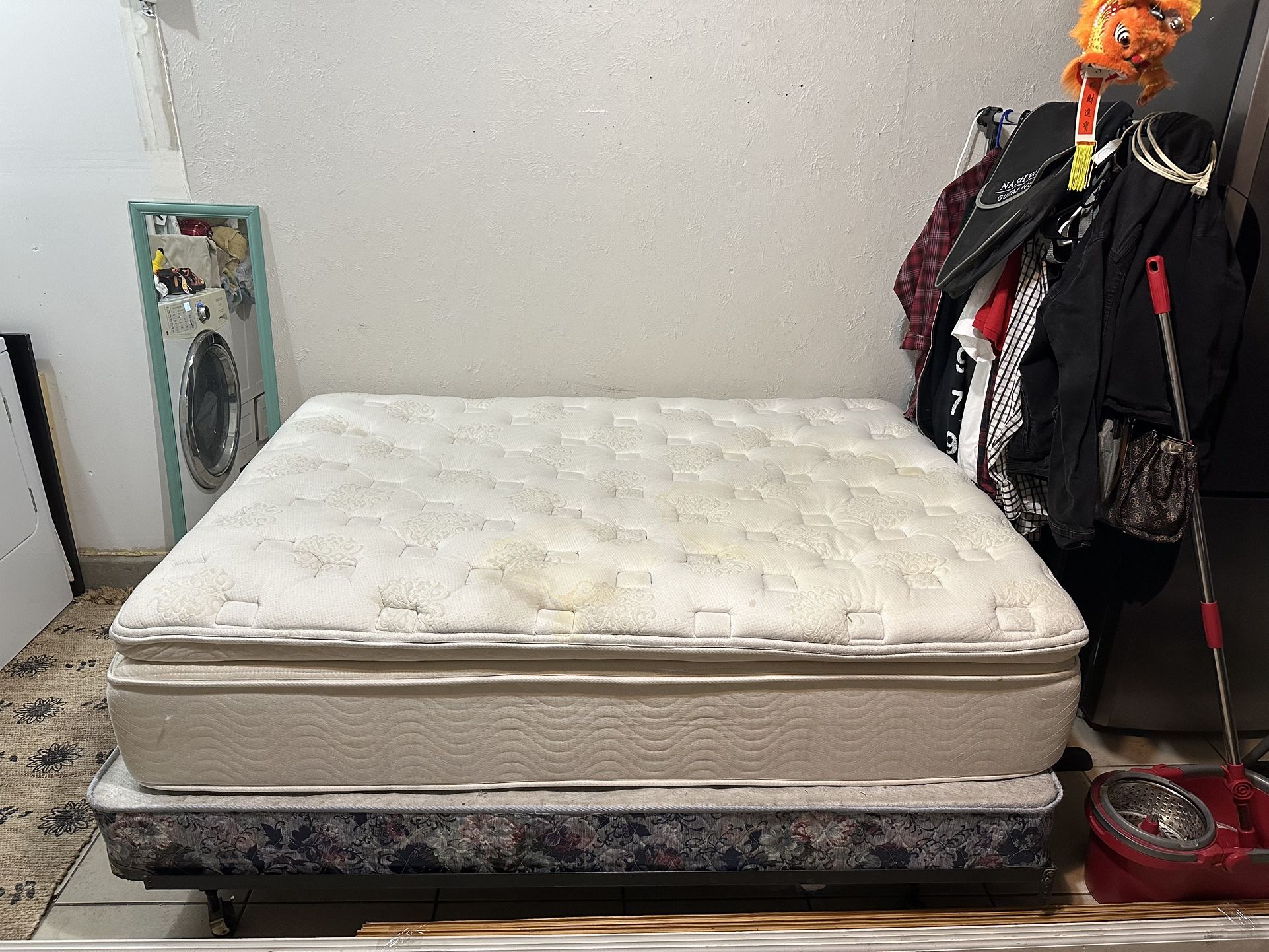 Queen mattress / Queen box spring/ Adjustable iron bed frame