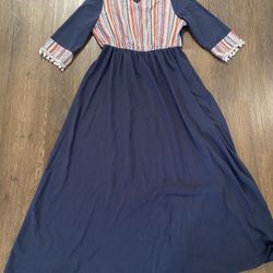 Womans Navy Blue Fringe Dress Size XL By Shein #16