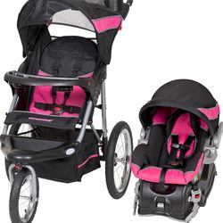 Baby Trend Expedition Jogger Travel System with EZ Flex-Loc Infant Car Seat, Bubble Gum