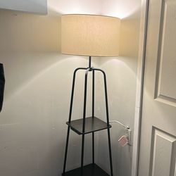 20” Etagere Shelf Floor Lamp (wood & Metal) USB Port! Modern Design 
