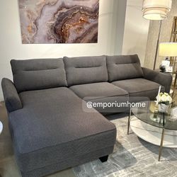 Grey Boucle Sofa Sectional 🔥buy Now pay Later 