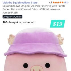 New!! Squishmallow 20 Inch Pig