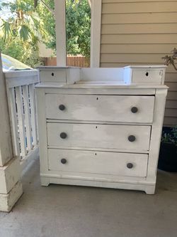 Real wood white dresser