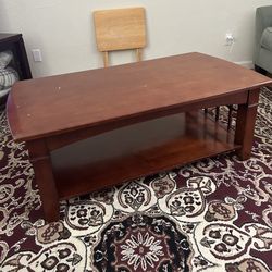 Finished wood coffee table