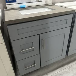 Bathroom vanity 30 inch gray 
