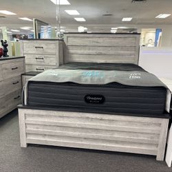 Wooden Style 5pc Bedroom Set W/FREE MATTRESS For Sale! ( Furniture Assembly)