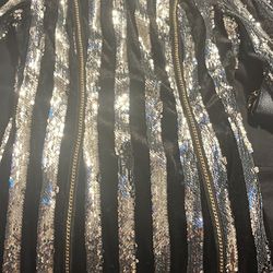 Black Velvet  Silver Sequin dress