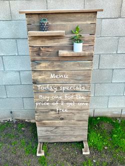 Rustic Reclaimed Wood Menu Sign