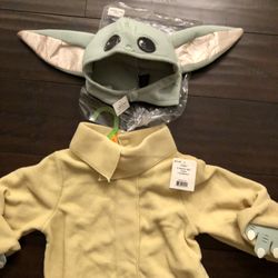 BRAND NEW Size 3-4T BABY YODA grogu mandalorian, Star Wars Toddler Halloween Costume 