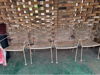 Vintage Wrought Iron Garden Chairs