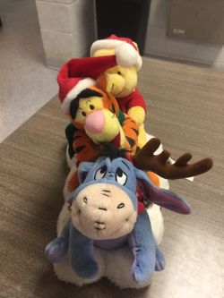 Musical Winnie & friends in sleigh