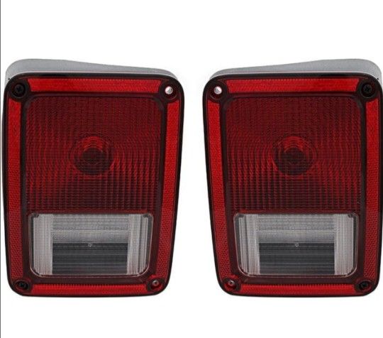 Jeep Wrangler Tail Lights Lamps Set 2007 2008 2009 2010 2011 2012 2013 2014 2015 2016 2017 2018 Driver and Passenger Side
