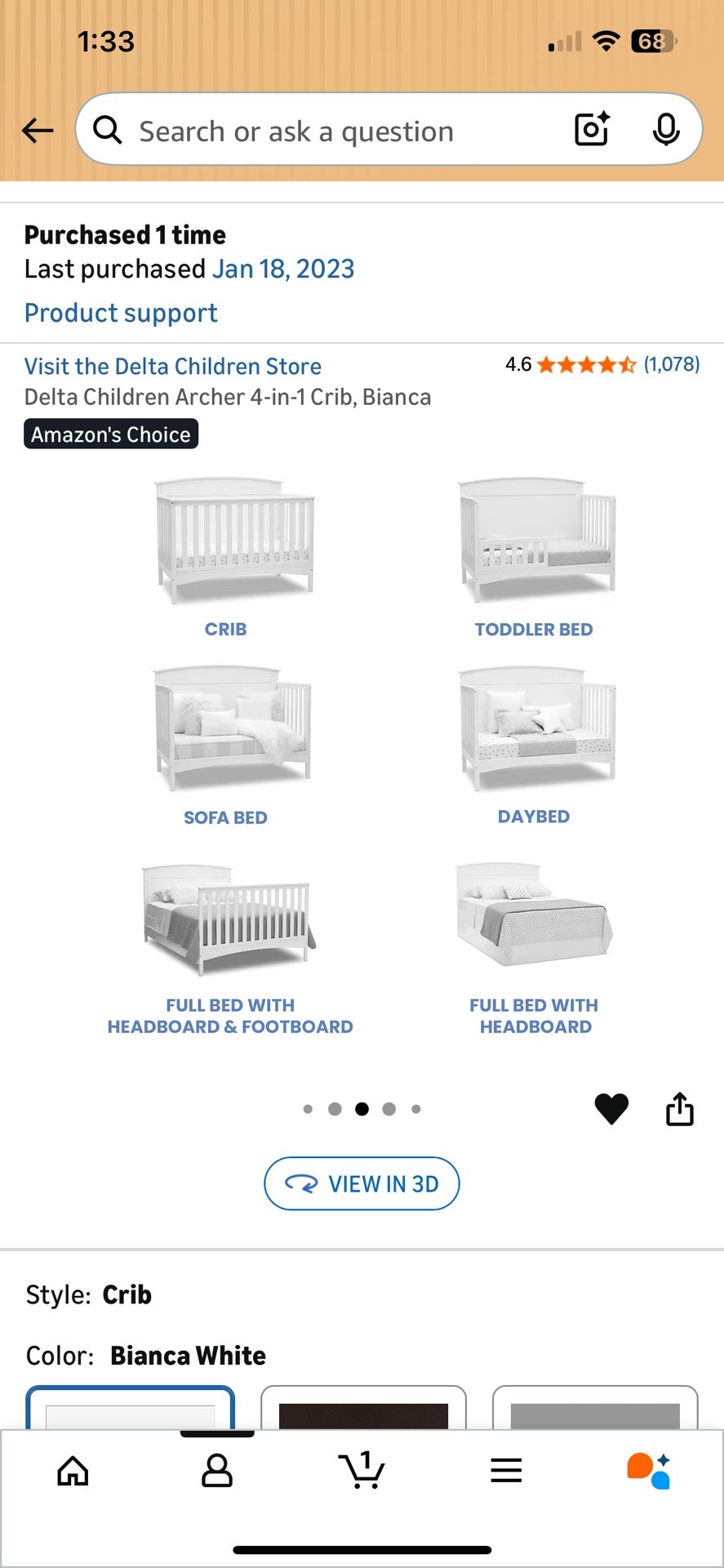 Crib Delta Children Archer 4 in 1