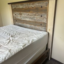 Bed frame And Memory Foam Queen Mattress With Spring Box 